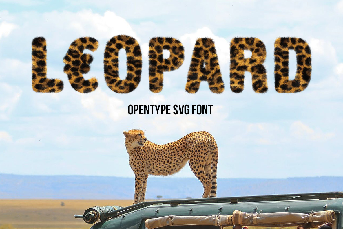 Leopard Font. Wild OpenType Alphabet