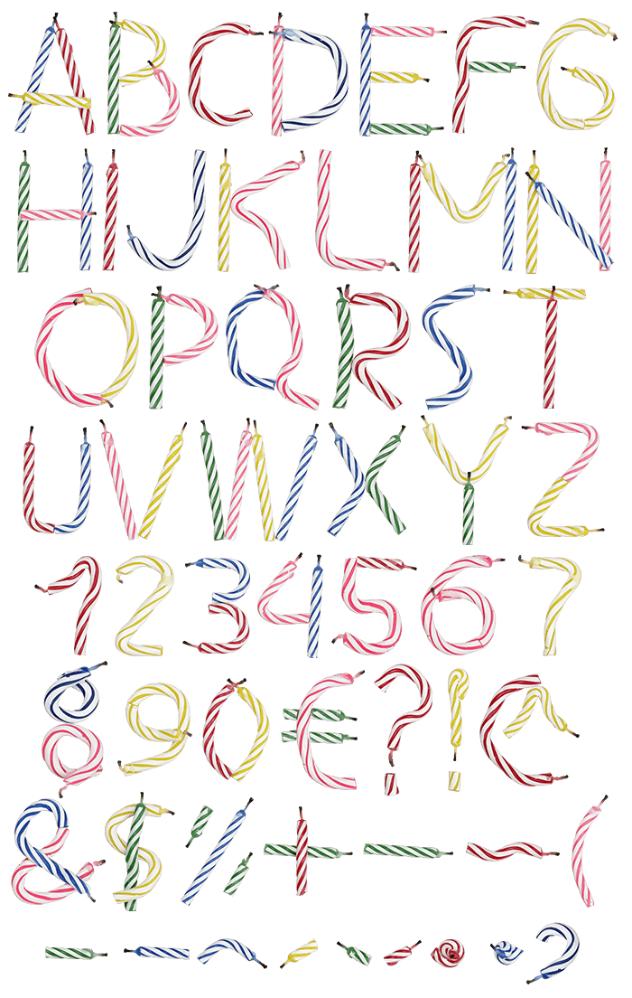 Buy Candle Font To Celebrate Birthday With Handmadefont