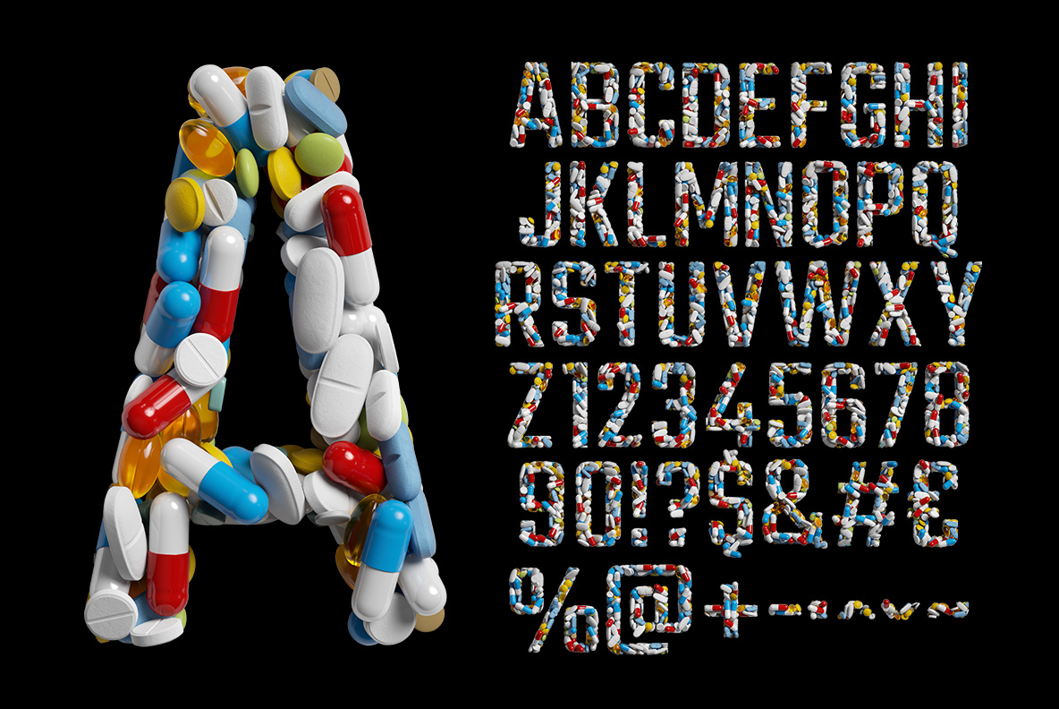 Pills Font OpenType SVG font