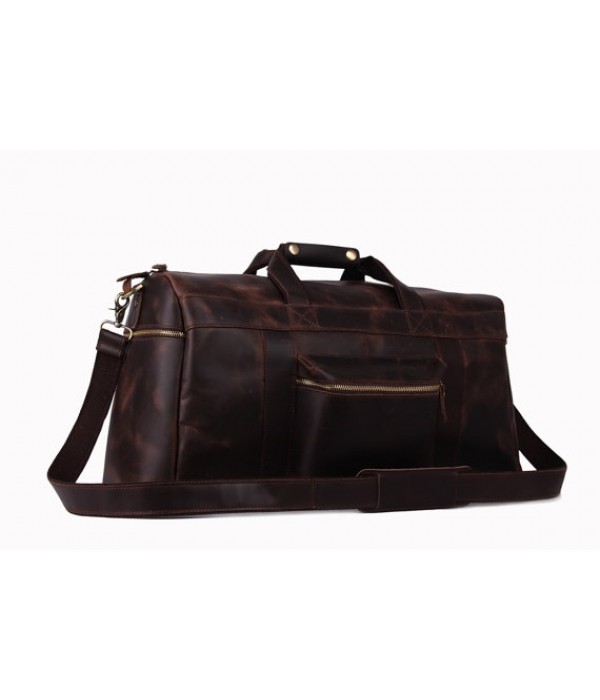 HANDMADE LEATHER TRAVEL BAG(BLACK COLOR) Hand Made Leather Shop