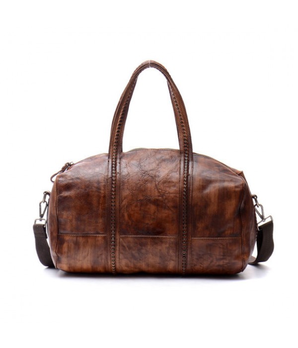 HANDMADE VINTAGE BROWN LEATHER TRAVEL BAG Hand Made Leather Shop