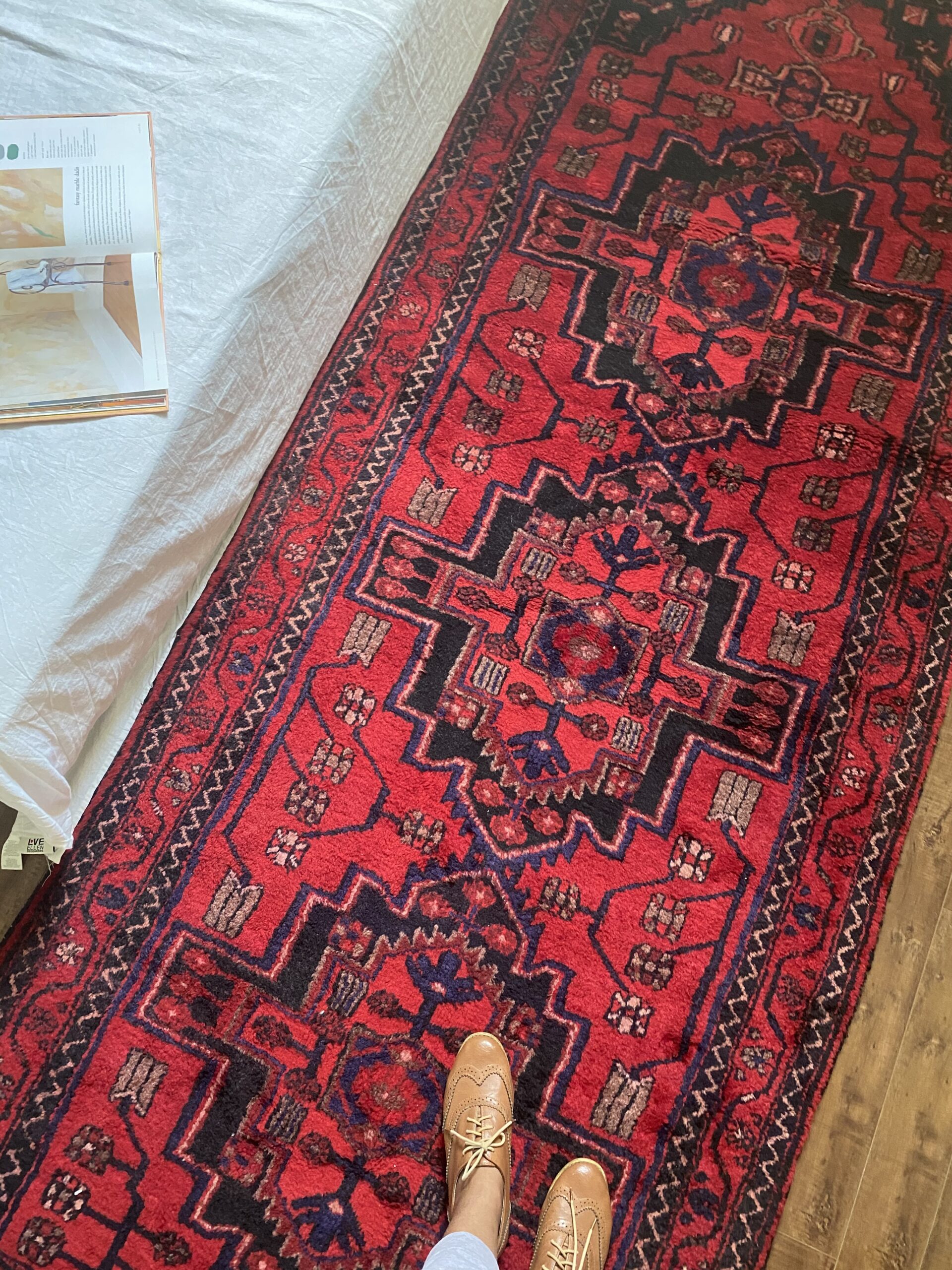 Vintage Persian Runner Rug, 3’7″ by 10’, Red Rug HANDPICKED ARTIFACTS