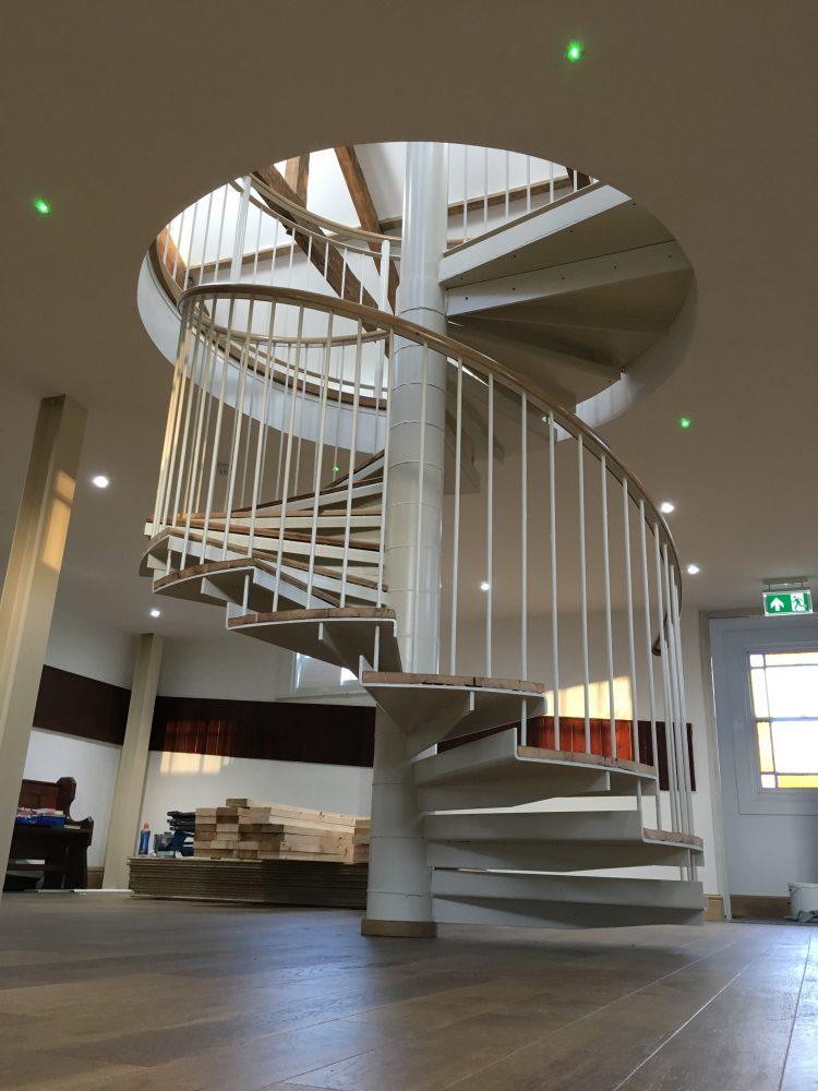 Spiral stairs in Lincoln offices Handrail Creations Ltd