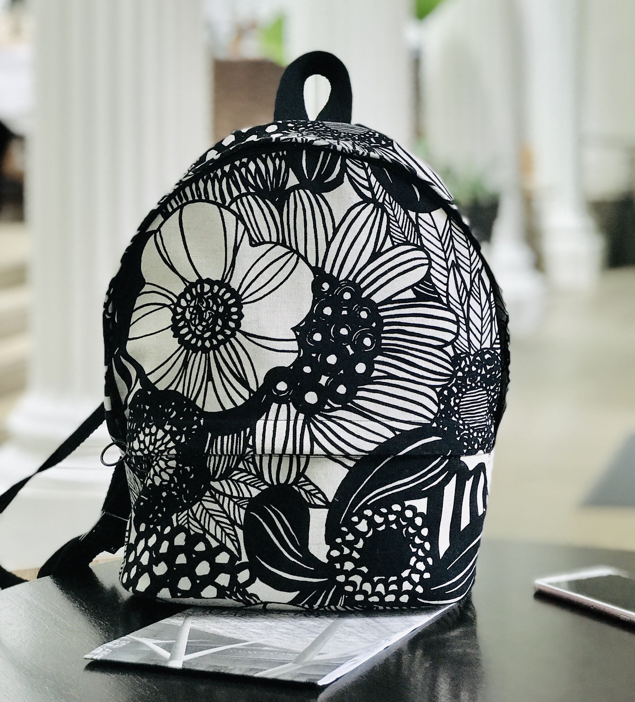 MiniTravel Bag in Kobayashi Black & White Floral HOHA