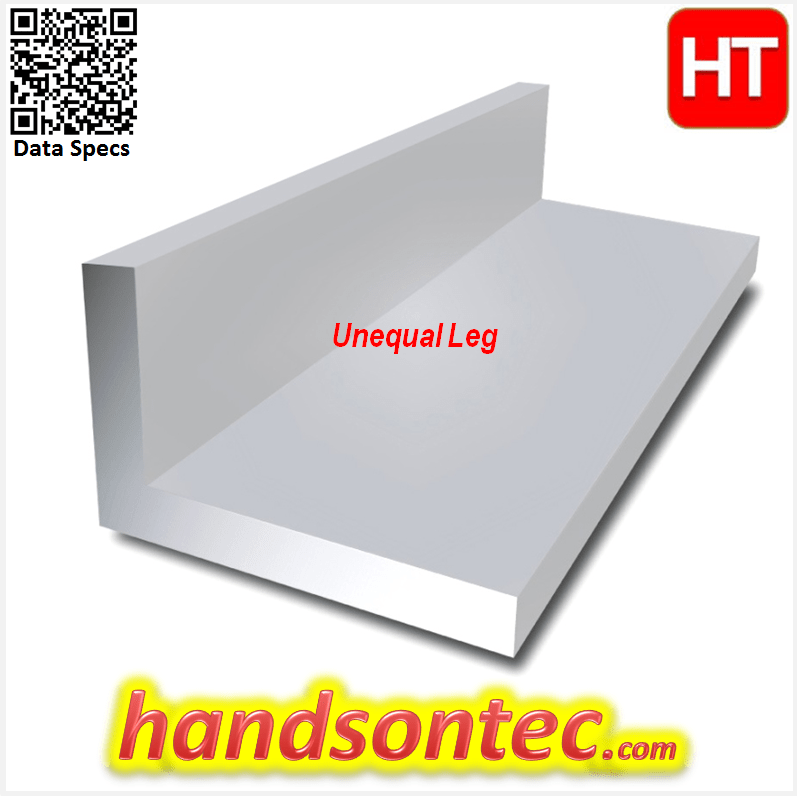 1″x2″ Unequal Leg Aluminum Right Angle Bar, L=300mm T=4.5mm HandsOn Tech