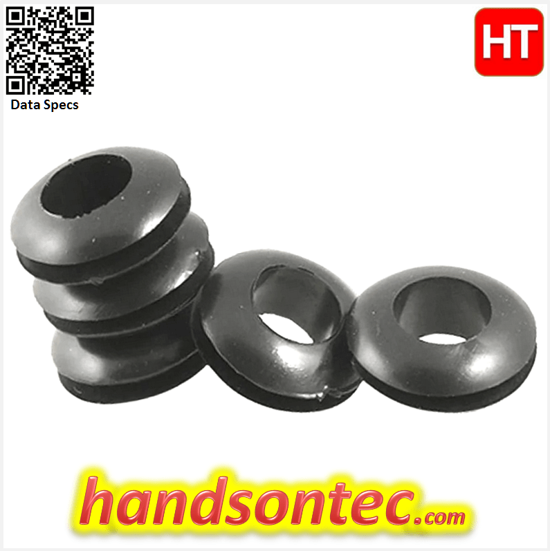 ID4.8mm Round Cable Rubber Grommet Black50pcs/pack HandsOn Tech