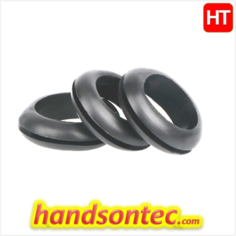 ID4.8mm Round Cable Rubber Grommet Black50pcs/pack HandsOn Tech