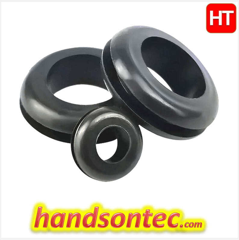 ID4.8mm Round Cable Rubber Grommet Black50pcs/pack HandsOn Tech