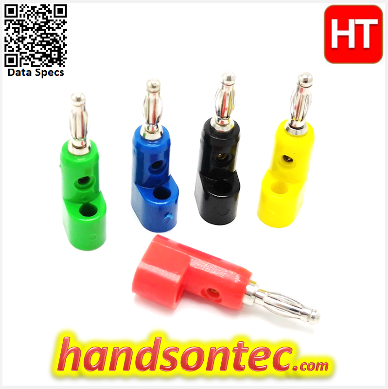 4mm Stackable ScrewOn Banana Plug/2pcs (RED+BLACK) HandsOn Tech