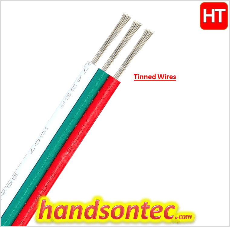 3Core AWG22 RGB Flat Ribbon Cable 2meter/pack HandsOn Tech