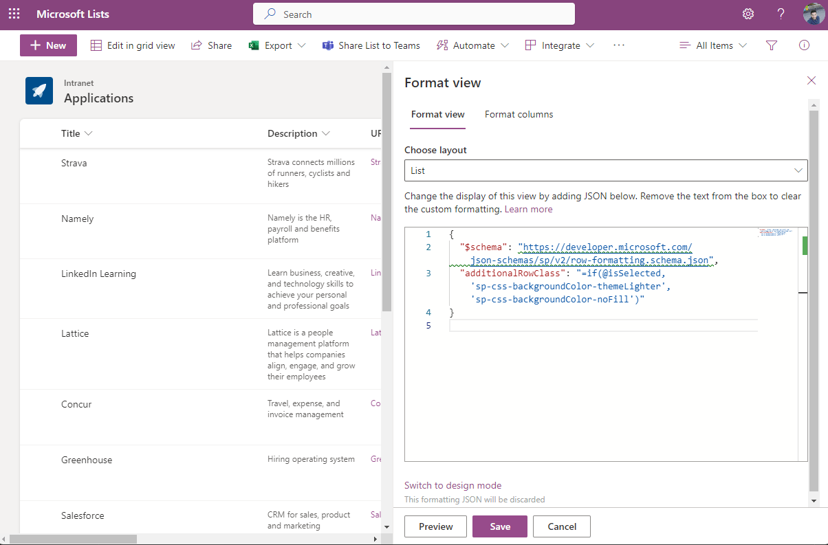 Mastering list view formatting How to format selected items in Microsoft Lists and SharePoint