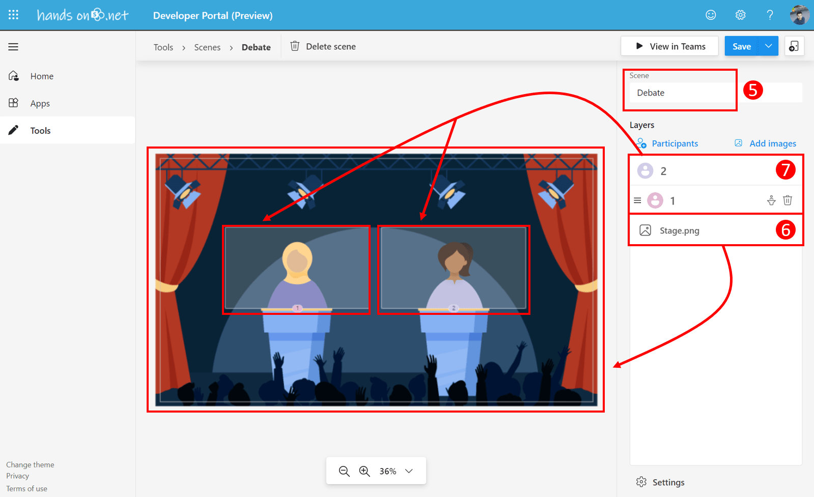 How to create a custom Together Mode scene for Microsoft Teams HANDS