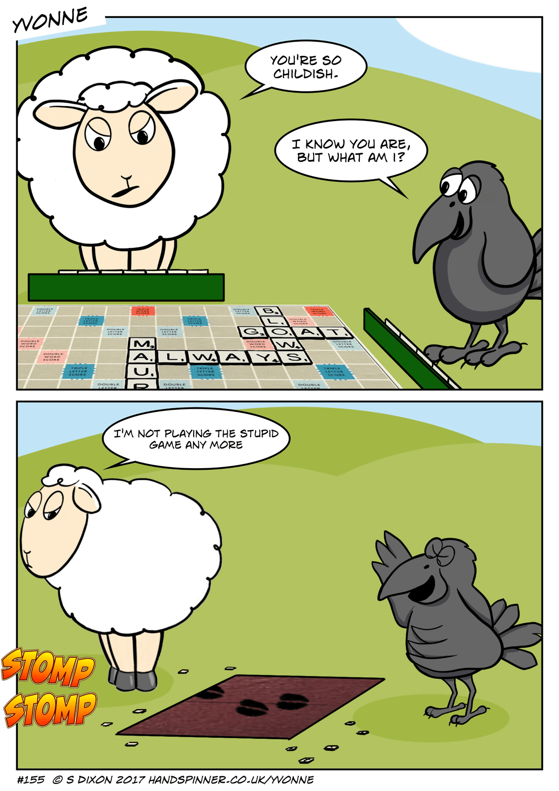 Immature Yvonne the sheep, a web cartoon / comic