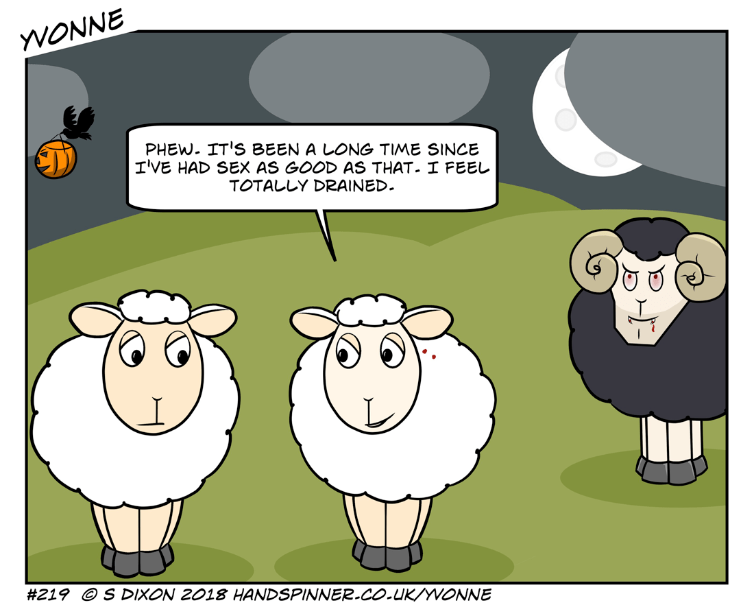 Unnaturally satisfying Yvonne the sheep, a web cartoon / comic