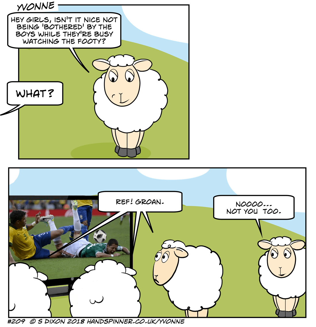 Peace and Quiet Yvonne the sheep, a web cartoon / comic