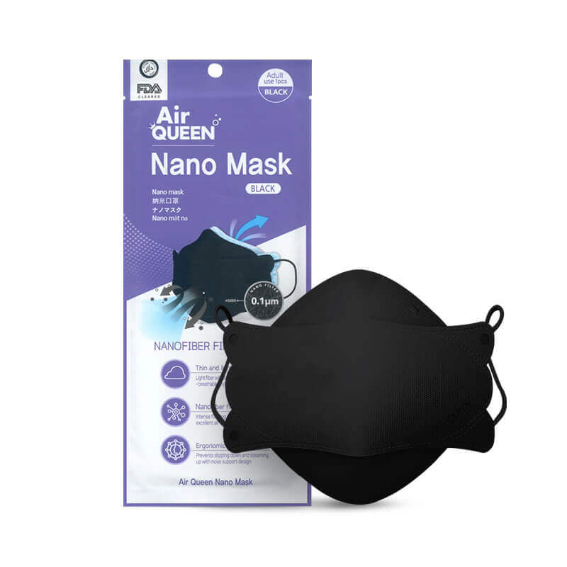 AirQUEEN Nano Mask Black Individually Wrapped Handstations