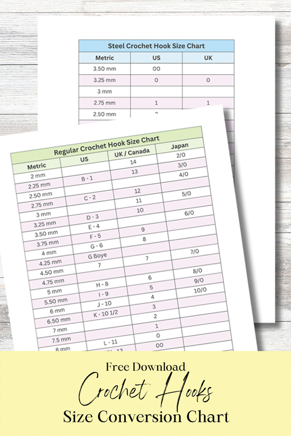 Crochet Hook Conversion Chart and Sizes - Hands That Bless