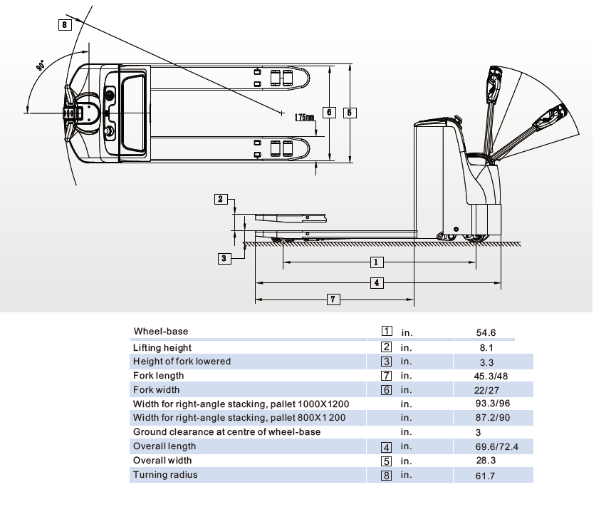 Electric Walkie Pallet Truck 4400lb Capacity