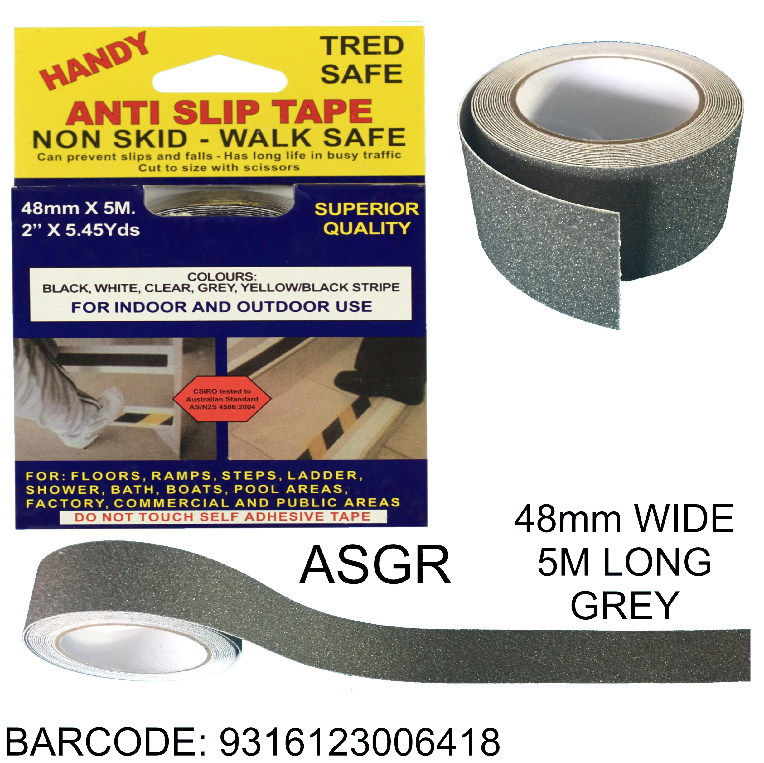 ASGR Grey AntiSlip Tape Handy Hardware