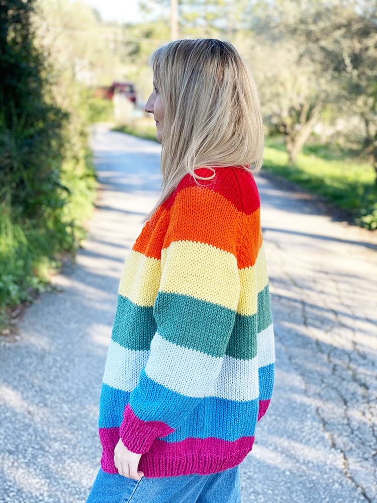 Rainbow Cardigan Knitting Pattern {5 Sizes} Handy Little Me