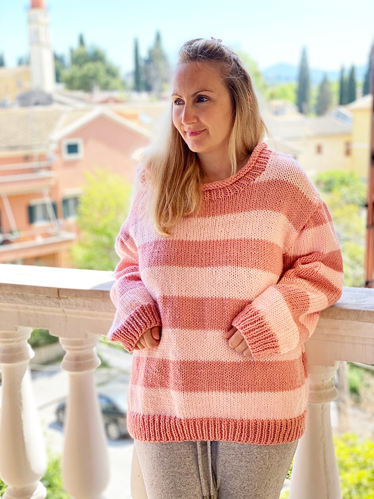 Striped Sweater Knitting Pattern {From Small to 3X} Handy Little Me