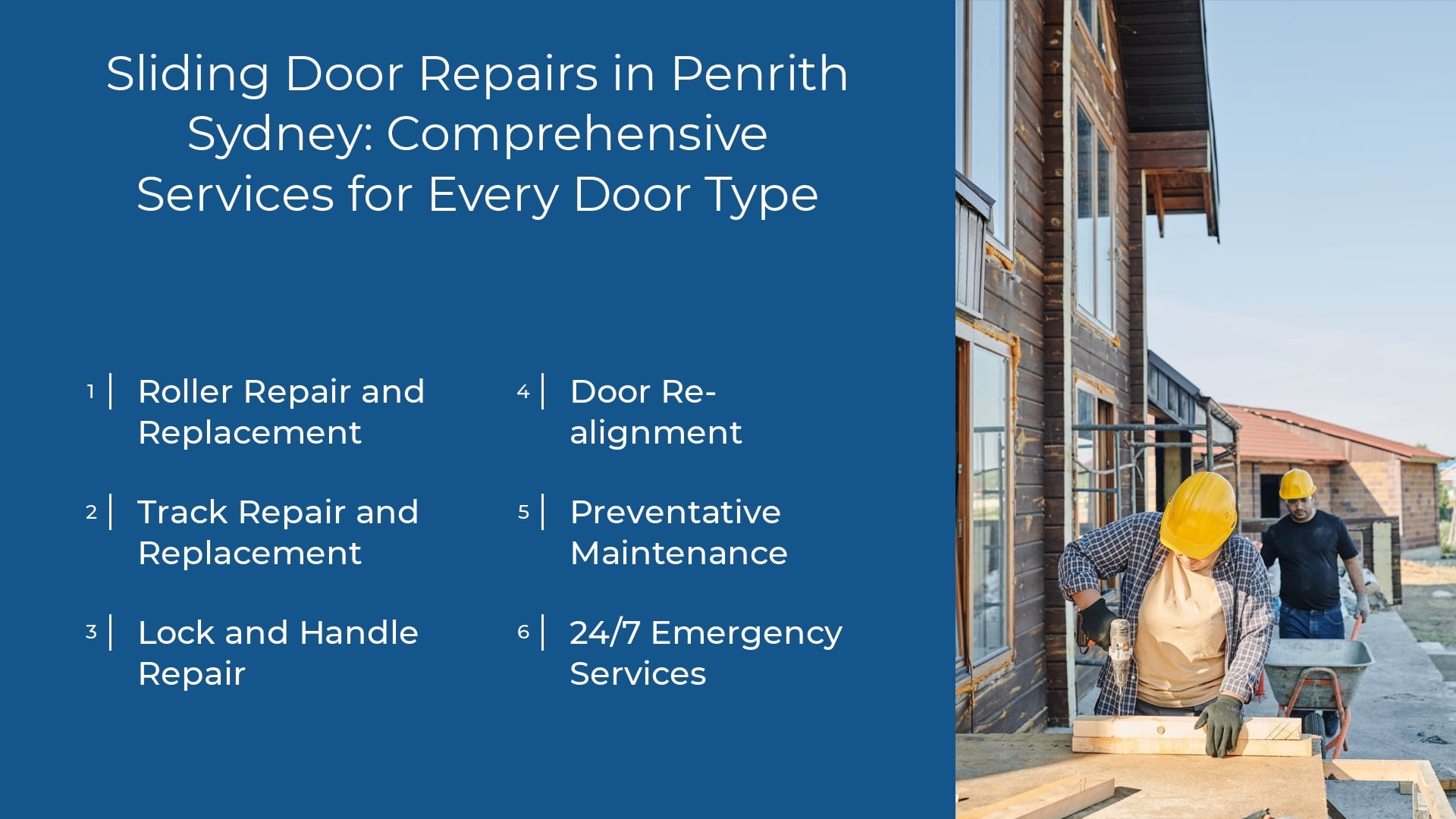 Sliding Door Repairs in Penrith, Sydney Pro Handyman Australia Services