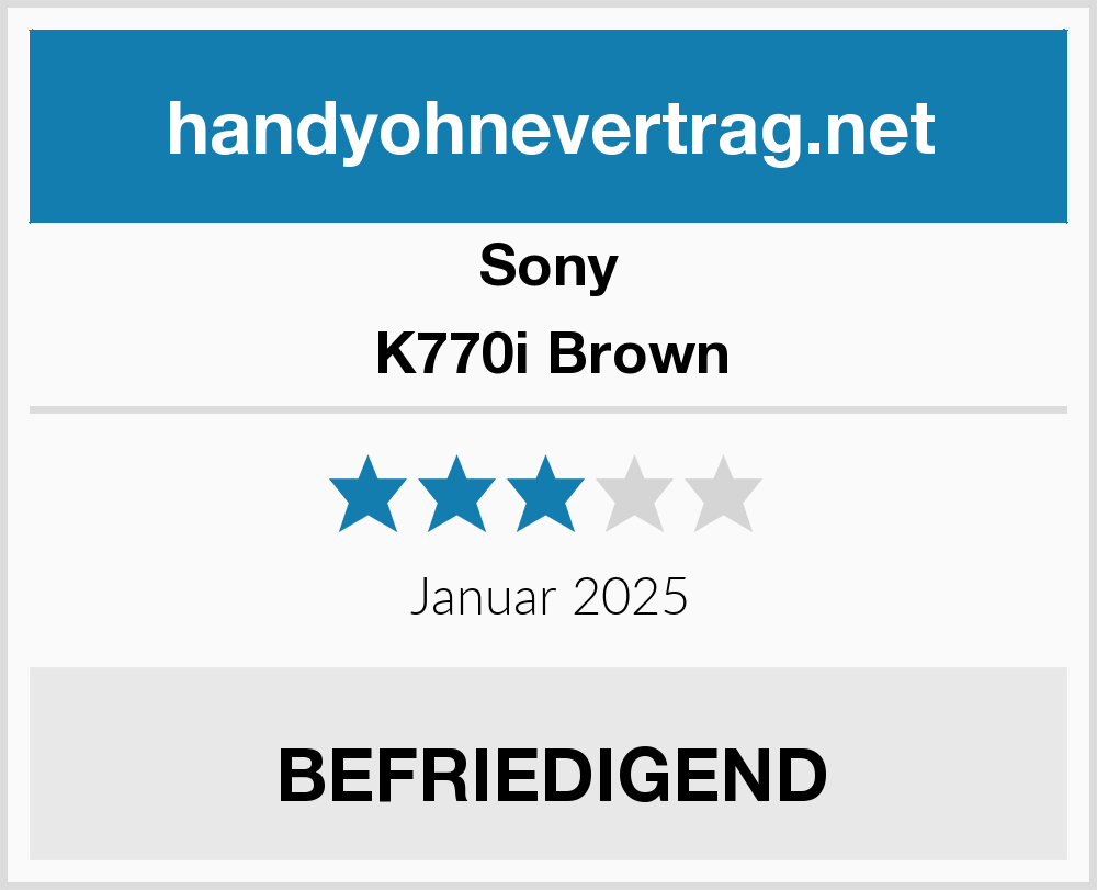 Sony Ericsson K770i Brown Handy Handy ohne Vertrag Test 2021