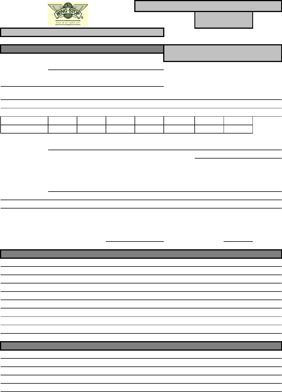 Wingstop Application Form Edit, Fill, Sign Online Handypdf