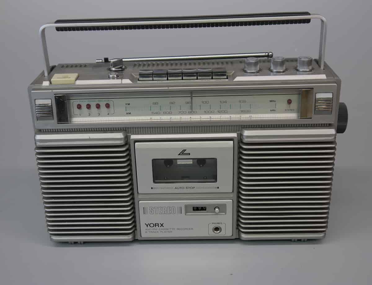 8Track Cassette Boombox player 1970's Radio Hangar 19 Prop Rentals