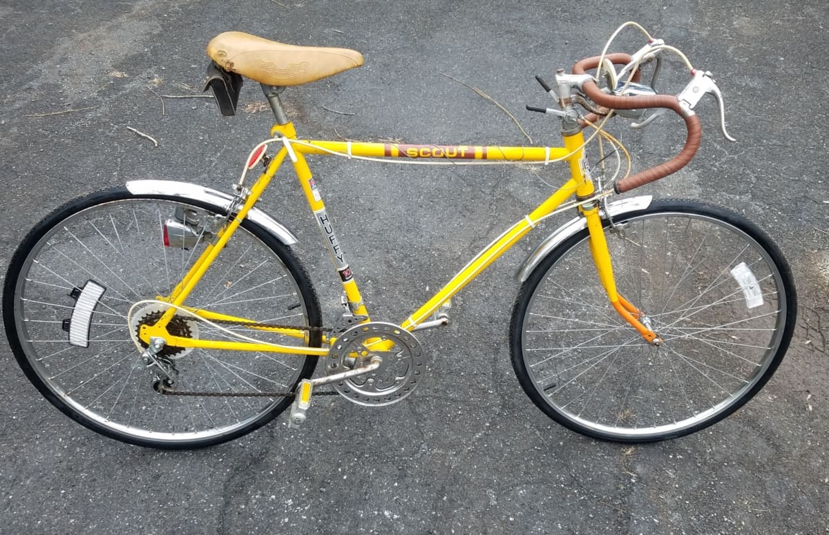 10 speed Bicycle Yellow 1970s Bike Hangar 19 Prop Rentals
