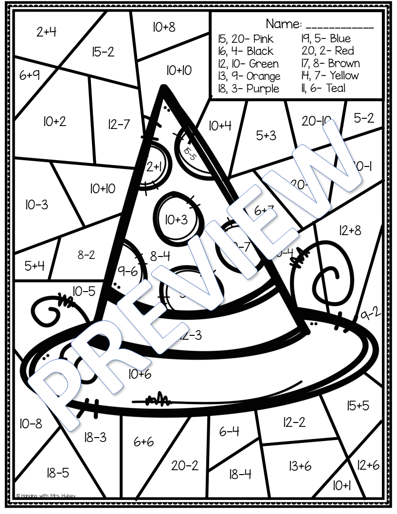 Fall Color by Number Addition and Subtraction – My WordPress