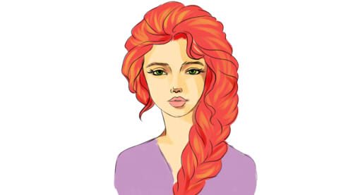 нарисовать девочку с шишкой