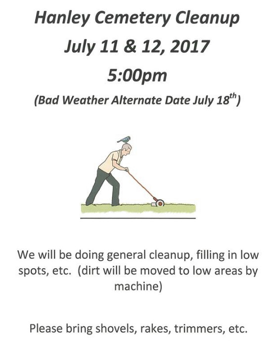 Cemetery Cleanup Hanley, Saskatchewan