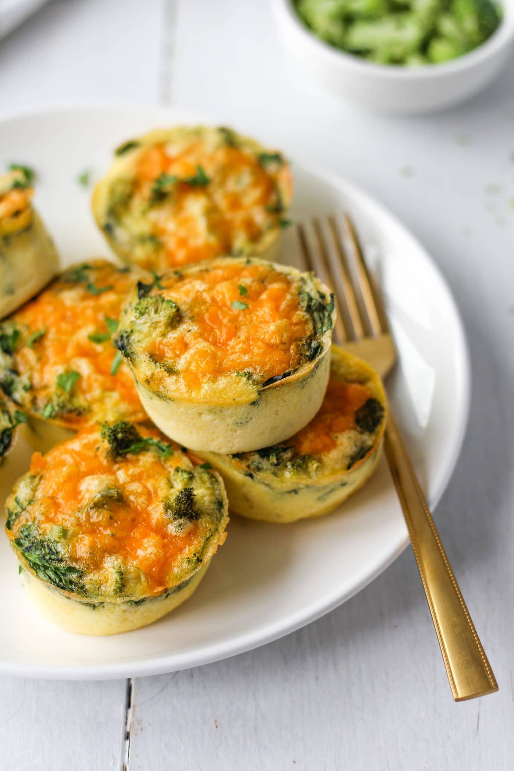 Baked Egg Bites with Broccoli & Cheddar Hannah Magee RD
