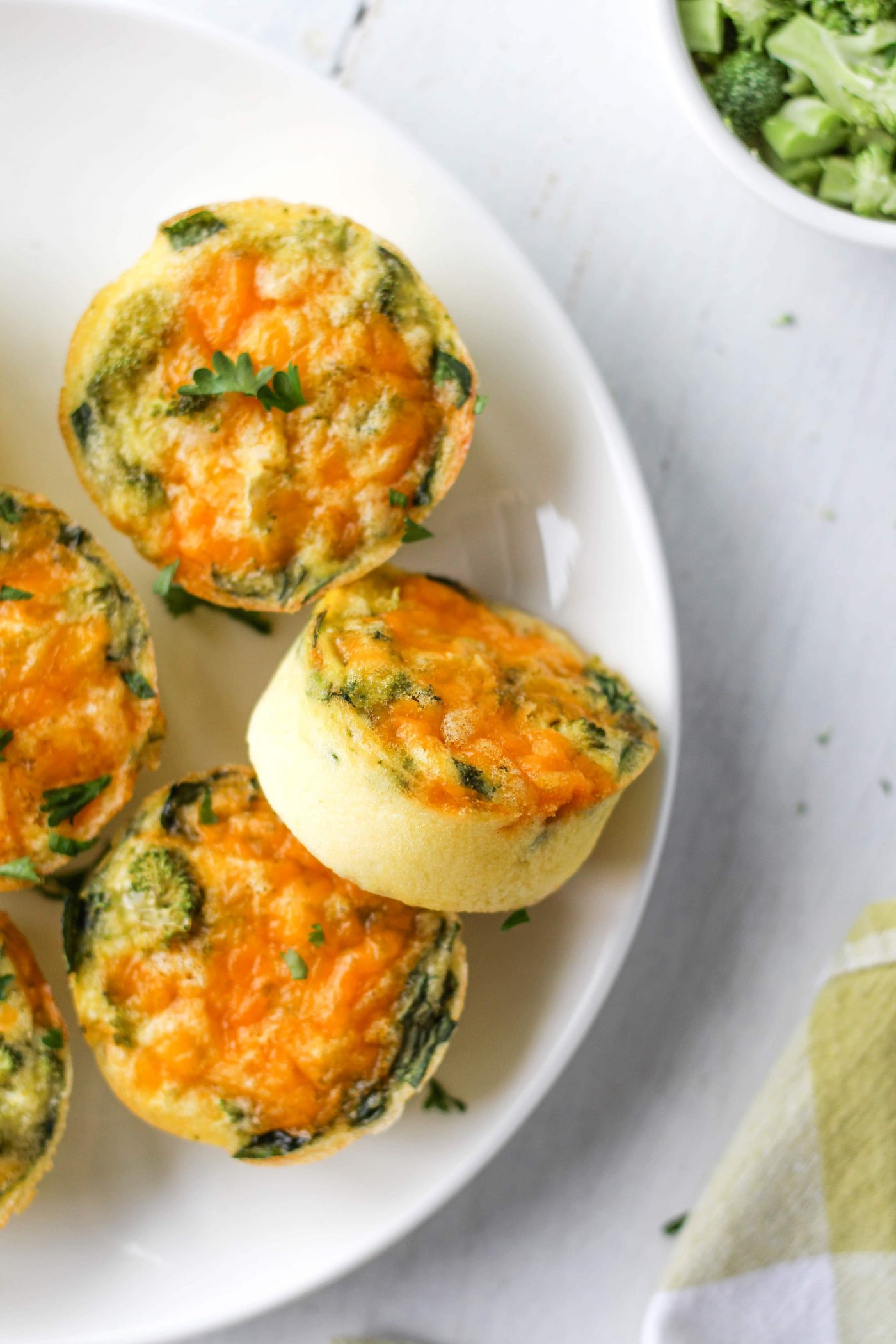 Broccoli Cheddar Baked Egg Bites with Cottage Cheese Hannah Magee RD