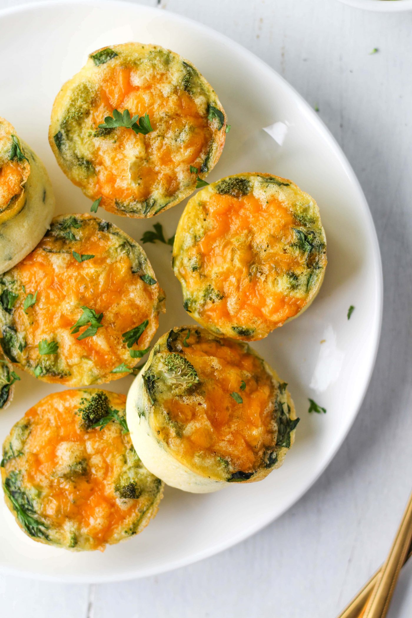 Broccoli Cheddar Baked Egg Bites with Cottage Cheese Hannah Magee RD