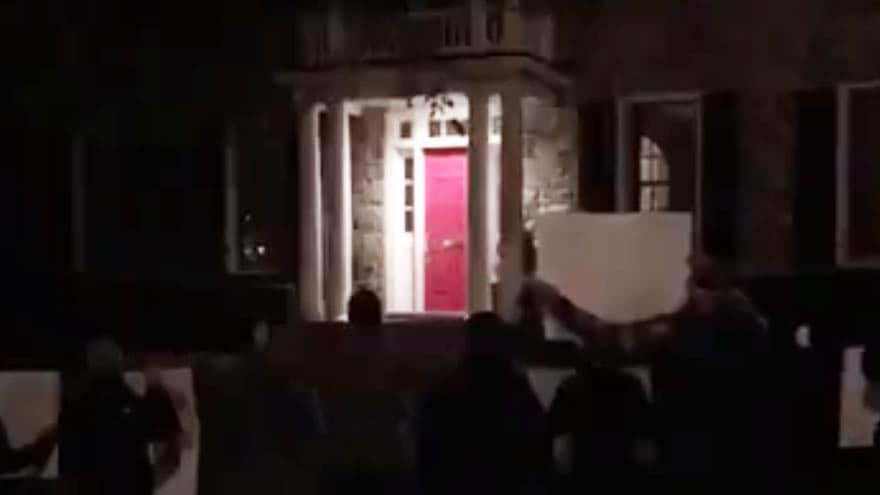 TUCKER TARGETED Antifa Gathers Outside Home of Tucker Carlson, Chant