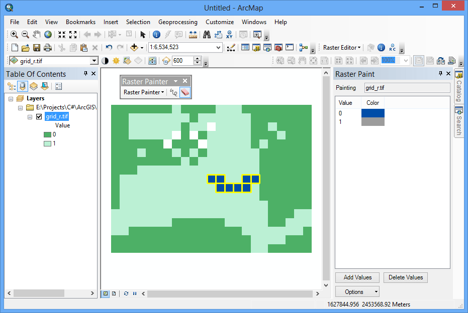 Yet another way to edit your raster layer in ArcMap Paint on it