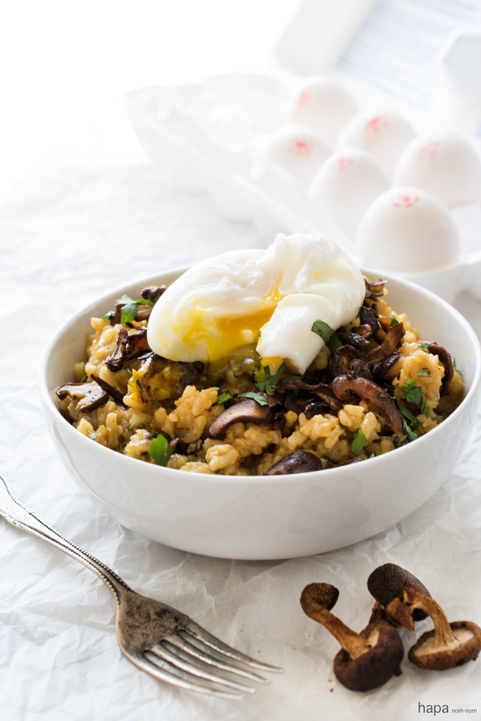 Mushroom Risotto with a Poached Egg