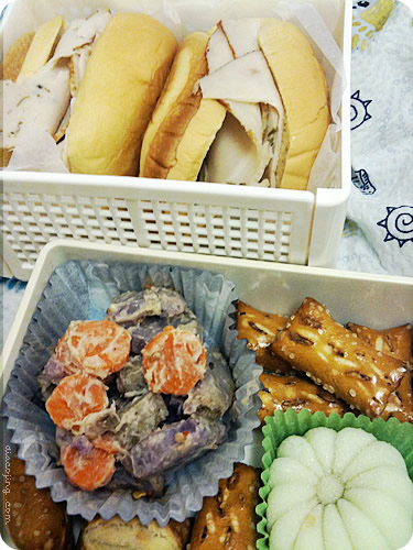 Mini Turkey Sammies, Purple Potato Salad