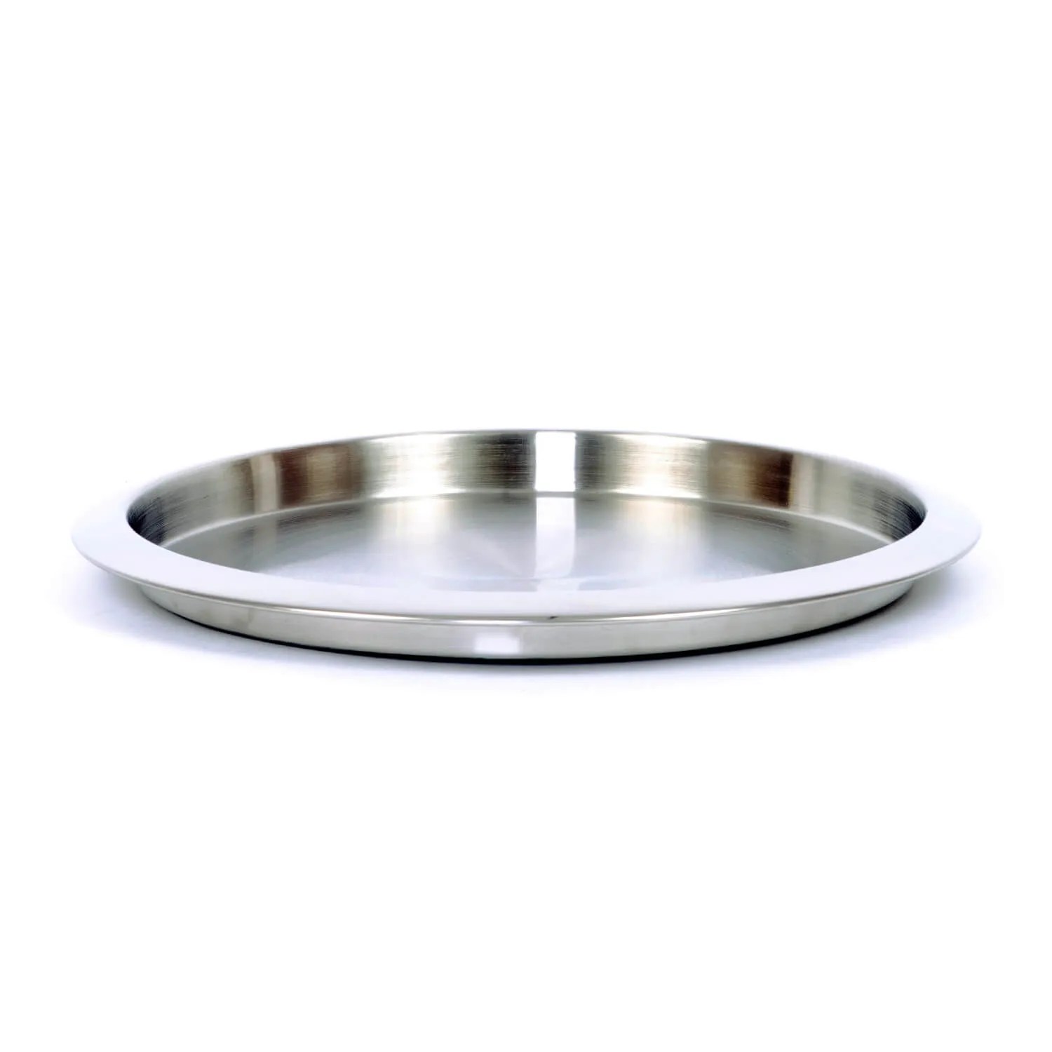 Brushed Stainless Steel 14" Brushed Metal Round Tray Hapco Elmar