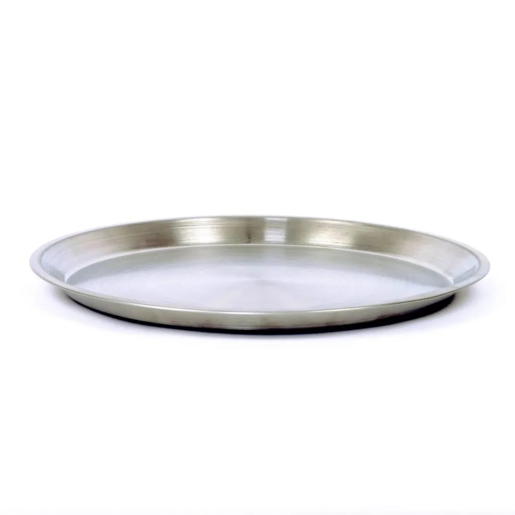Metallic Stainless Steel 14" Round Tray Hapco Elmar