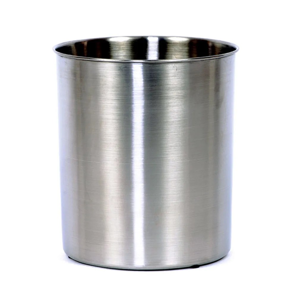 Brushed Stainless Steel 8 Qt. Round Wastebasket Hapco Elmar