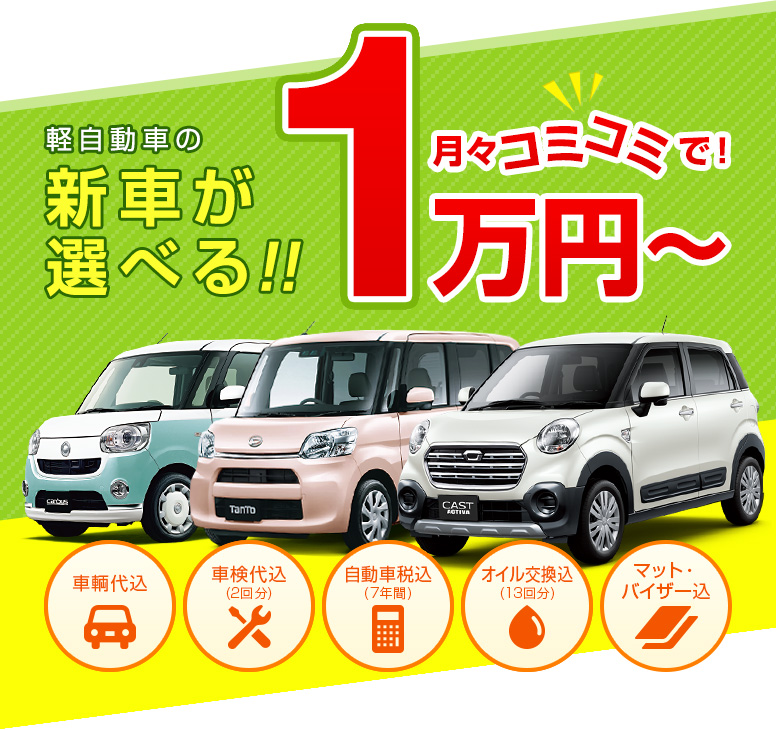カーリース 新車 ハスラー J STYLE II スズキ 月々定額 1万円台 頭金なし 5ドア 軽自動車 2WD Jスタイル 特選車 コスモ
