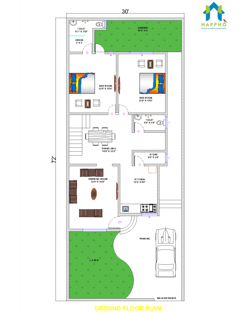 10 Modern 2 BHK Floor Plan Ideas for Indian Homes happho