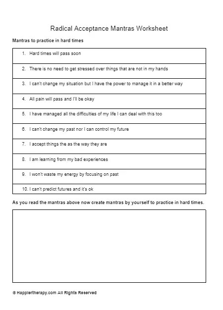 DBT Radical Acceptance Worksheet (Editable, Fillable,, 51% OFF