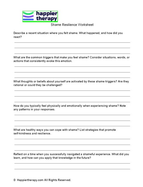 Shame Resilience Worksheet | HappierTHERAPY