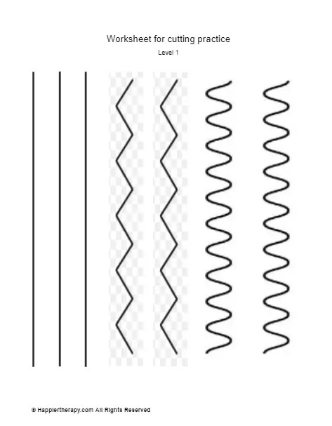 Worksheet For Cutting Practice | HappierTHERAPY