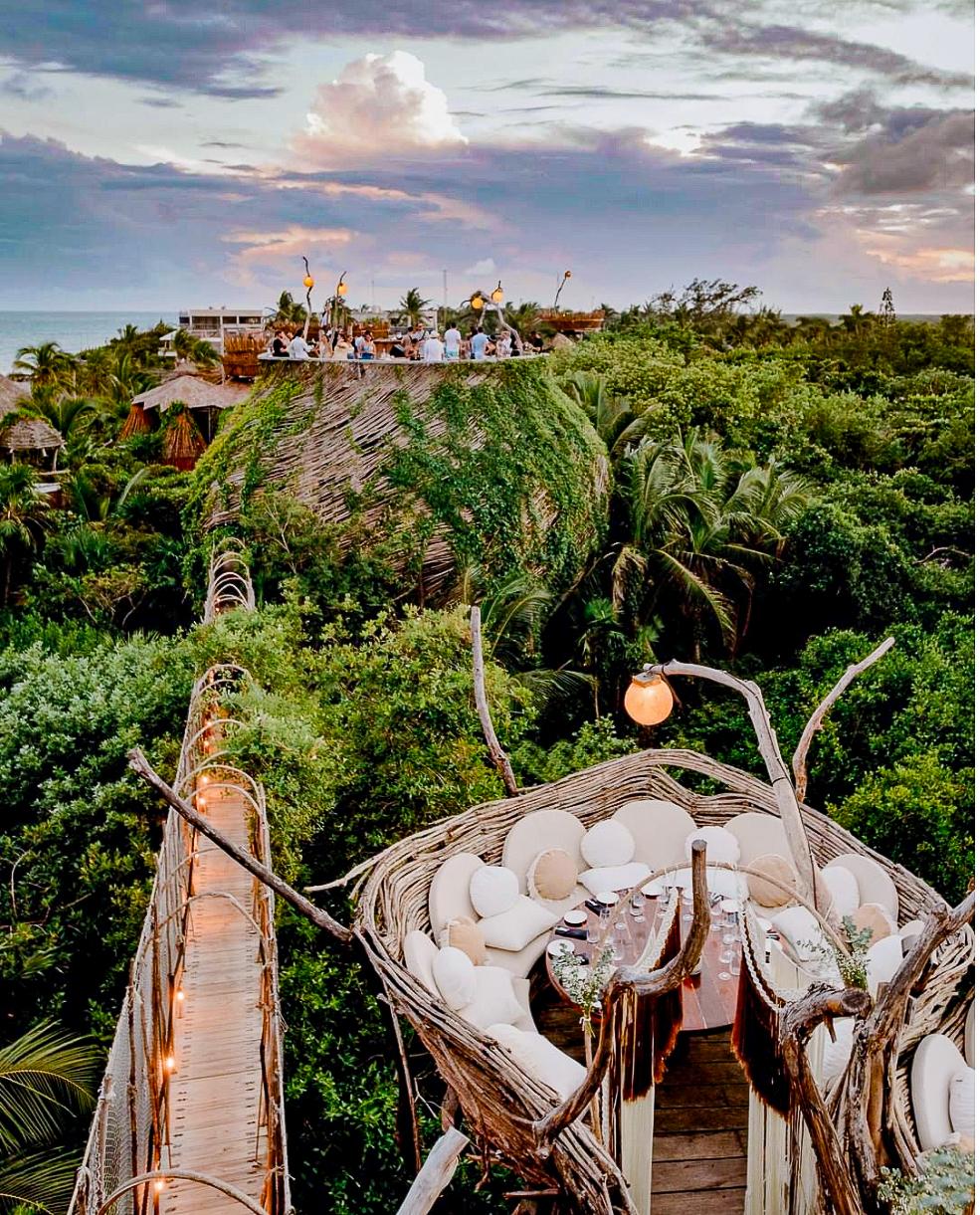 How to Book a Nest at the Trendy Azulik Kin Toh Restaurant in Tulum Mexico
