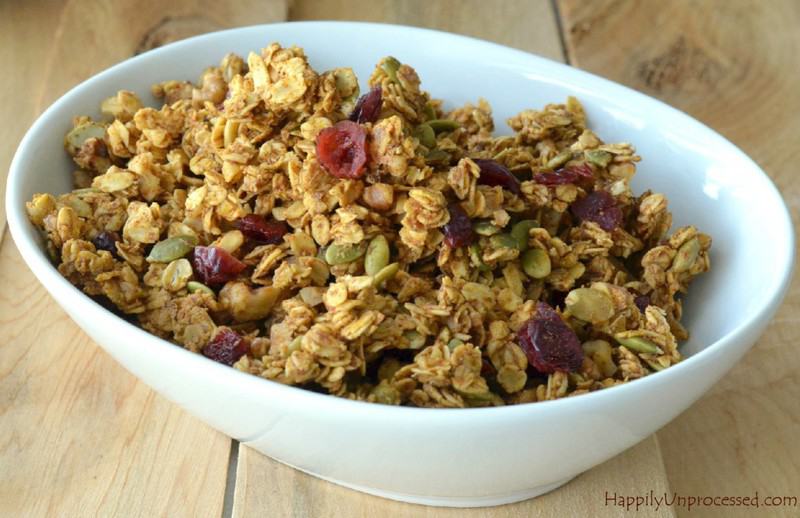 Pumpkin & Flax Seed Granola Happily Unprocessed